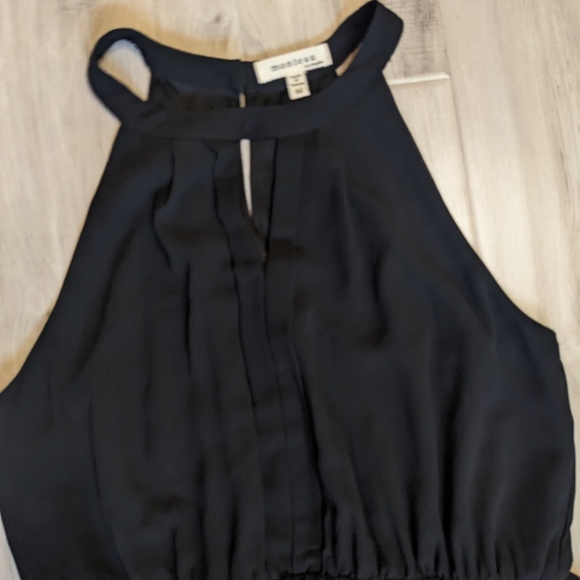 Monteau Black High Neck Sleeveless Mini Dress with Keyhole in Front and Back - Picture 6 of 6